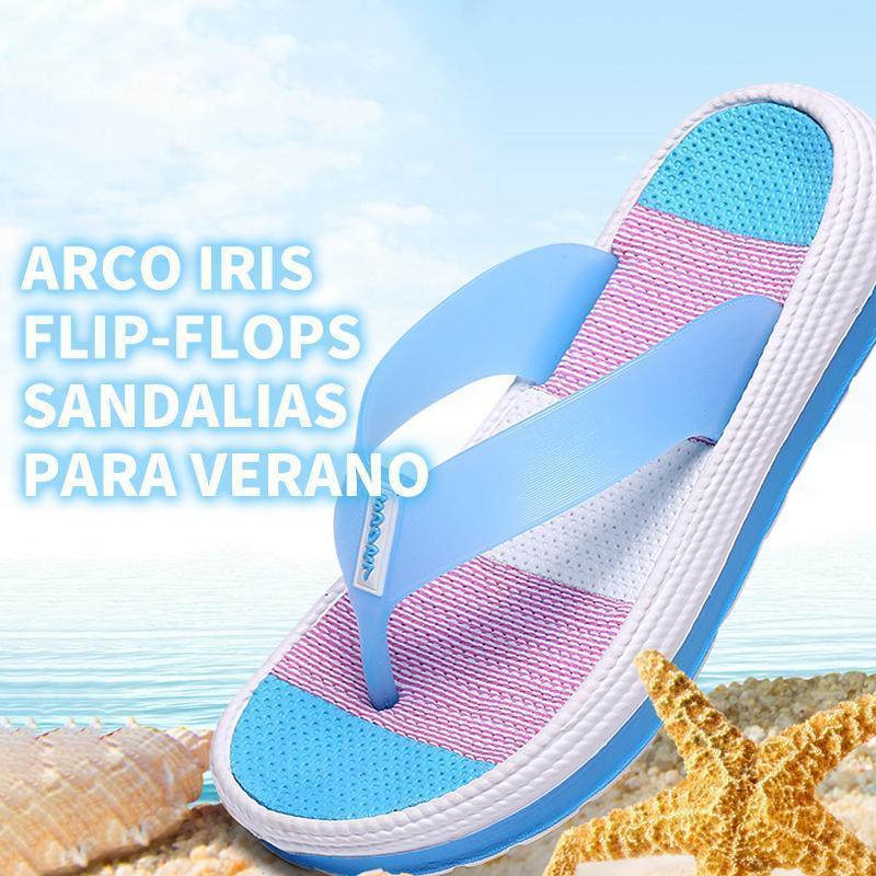 ComoVidaâ„?Arcoiris Flip-Flops Sandalias para verano