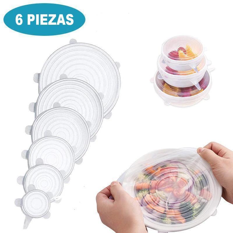 Tapas Elásticas de Silicona , 6 piezas