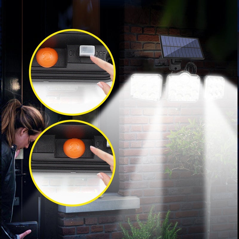 Luz de pared solar LED triple