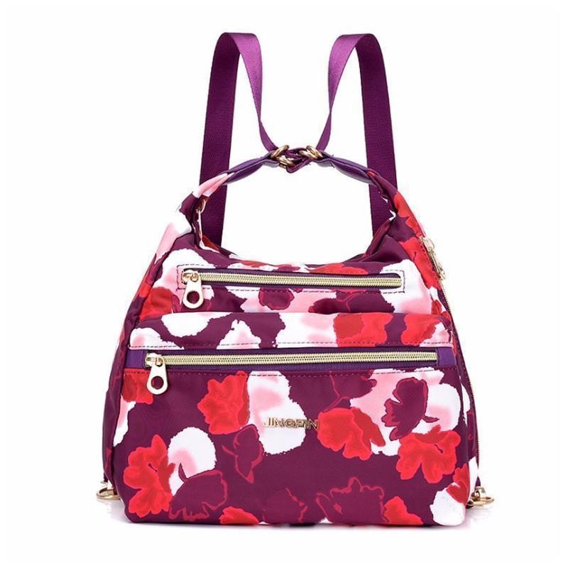 Bolso con doble cremalleras, también mochila y bandolera