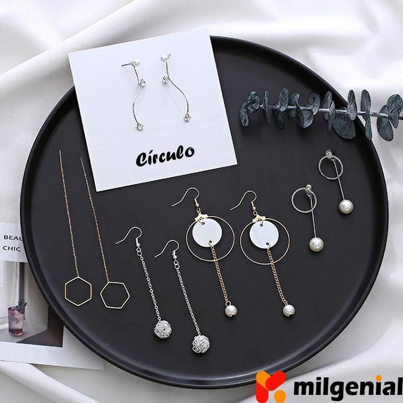 Juego de 5 pares de pendientes diferentes, 7 series diferentes