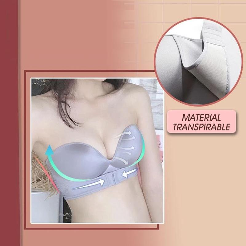 Sujetador sin tirantes con hebilla frontal