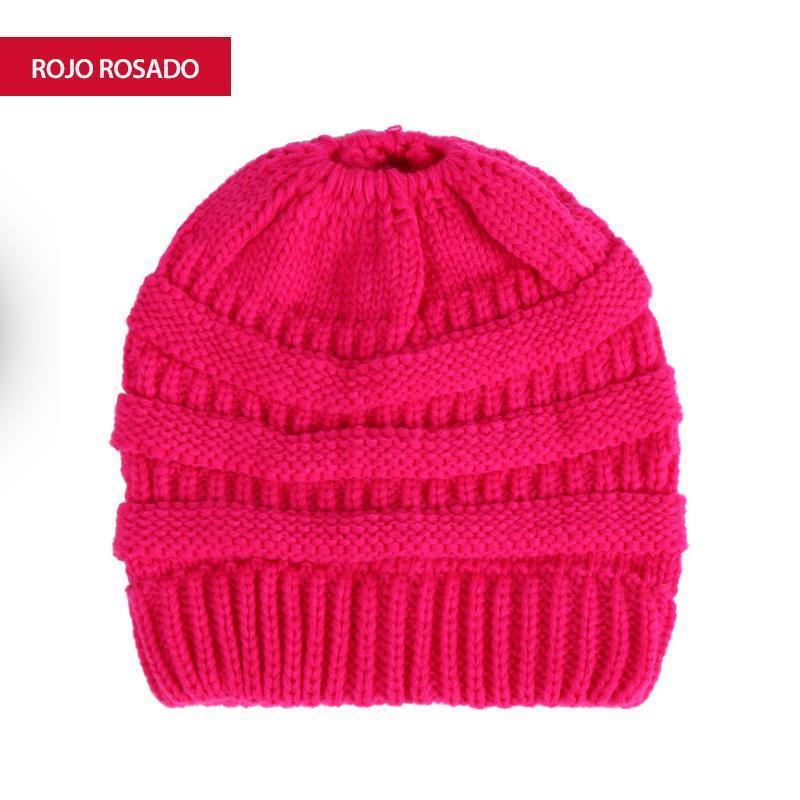 Gorro de cola de caballo de punto suave