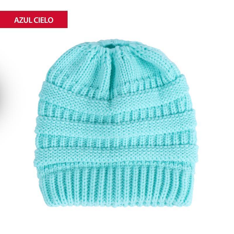 Gorro de cola de caballo de punto suave