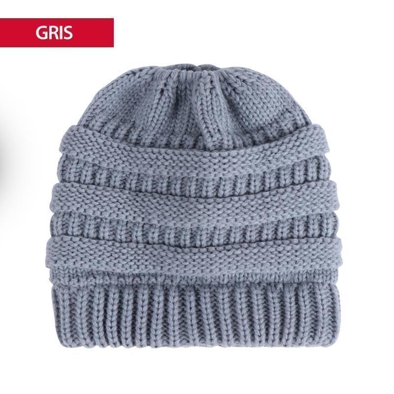 Gorro de cola de caballo de punto suave