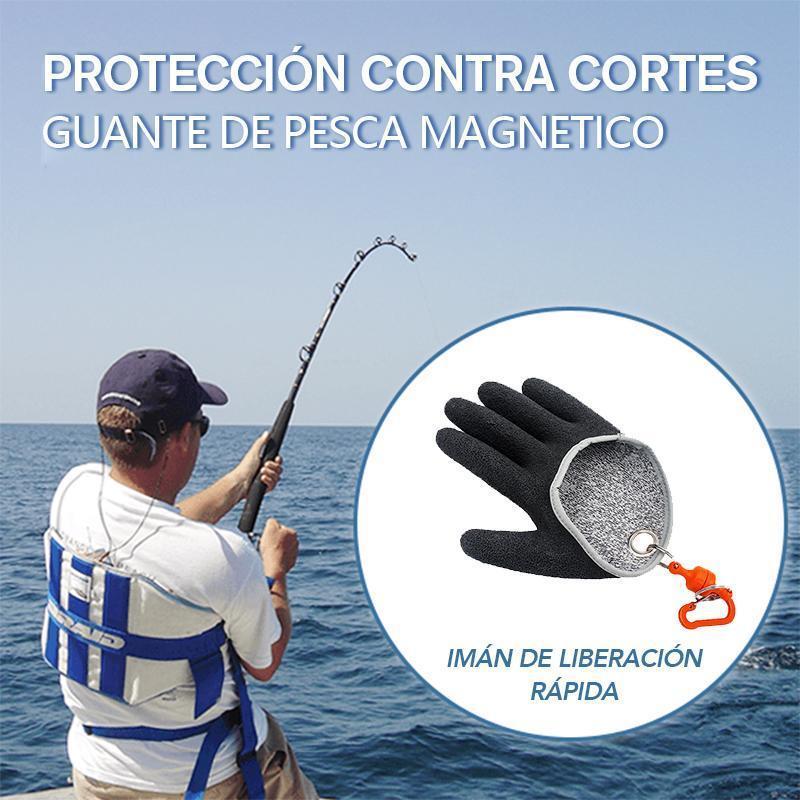 Guante de pesca magnético con protección contra cortes