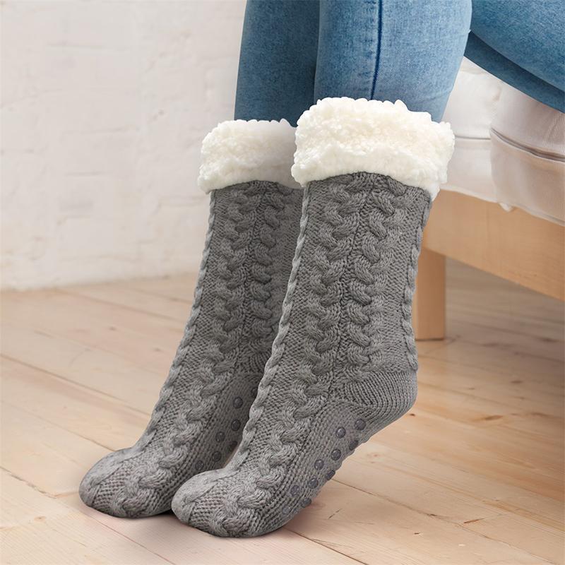 Calcetines antideslizantes, tejido de Felpa extra larga