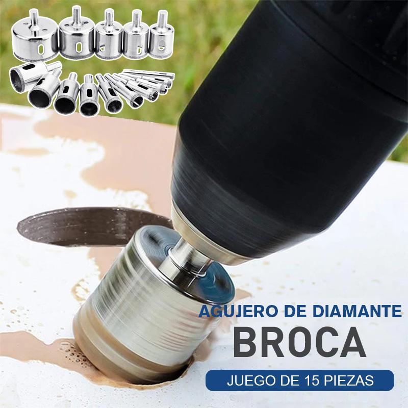 Juego de 15 brocas de taladro de diamante