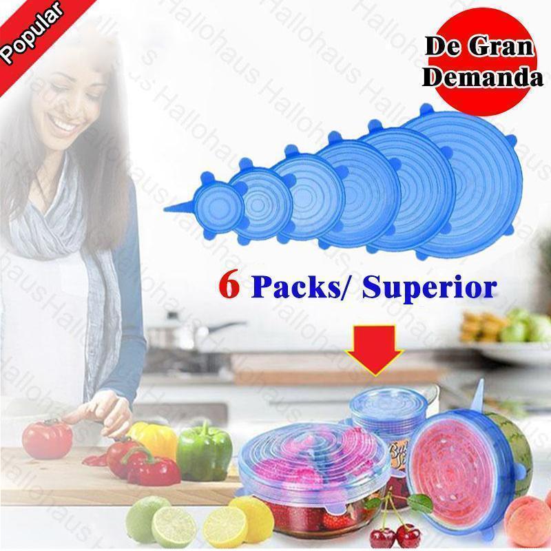 Tapas Elásticas de Silicona , 6 piezas