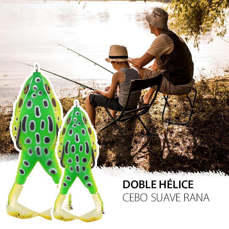 Cebo suave de rana doble hélice