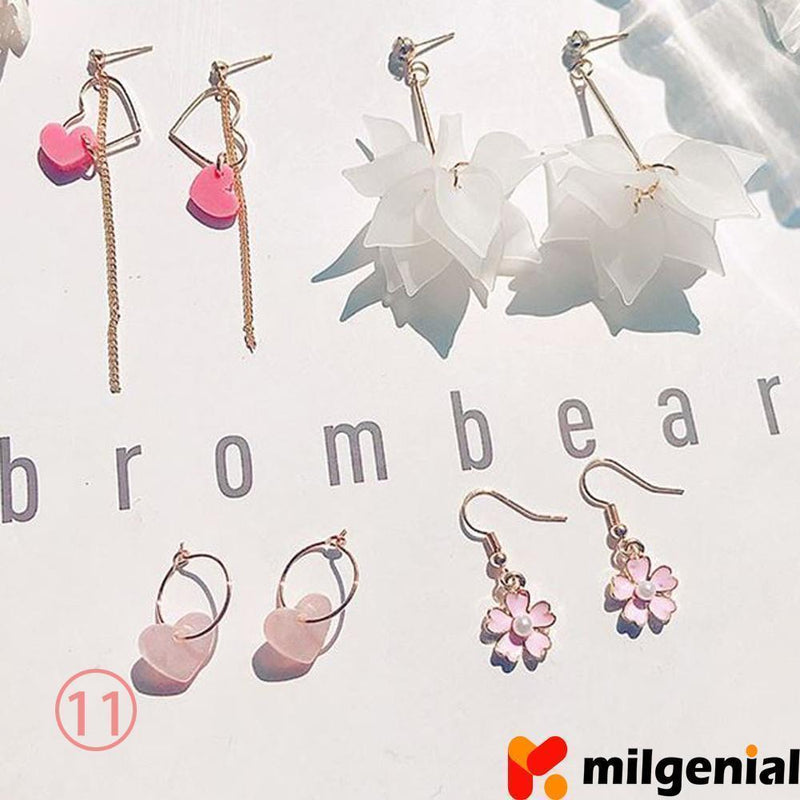 Juego de 4 pares de pendientes diferentes