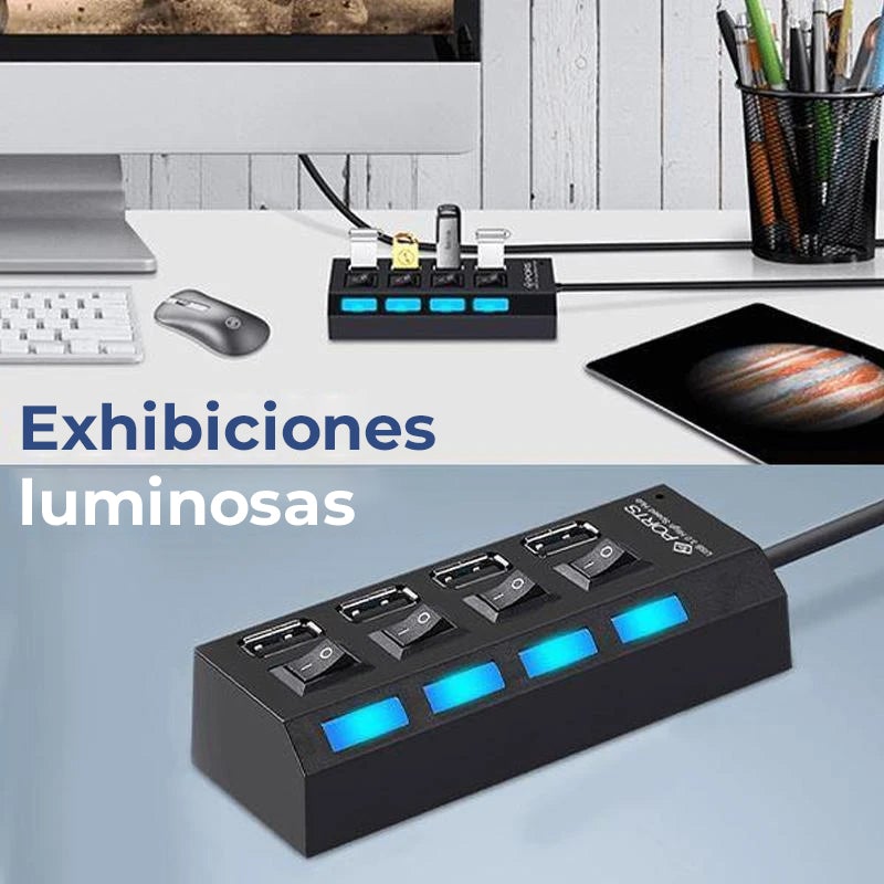 Concentrador USB multipuerto de alta velocidad