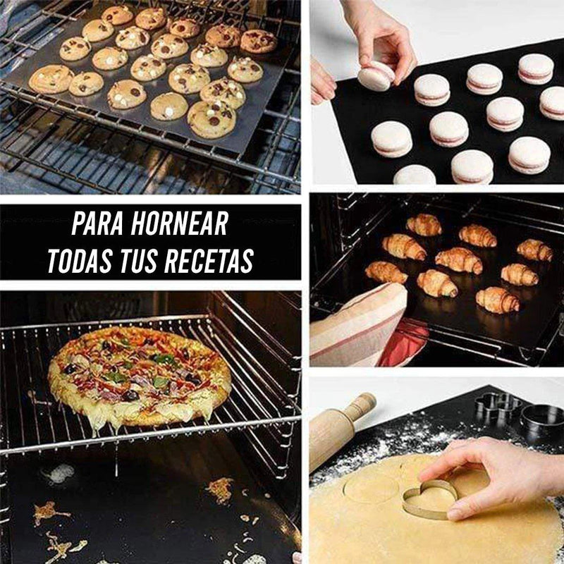 100% Antiadherente Alfombrilla para Barbacoa, 2 Unidades