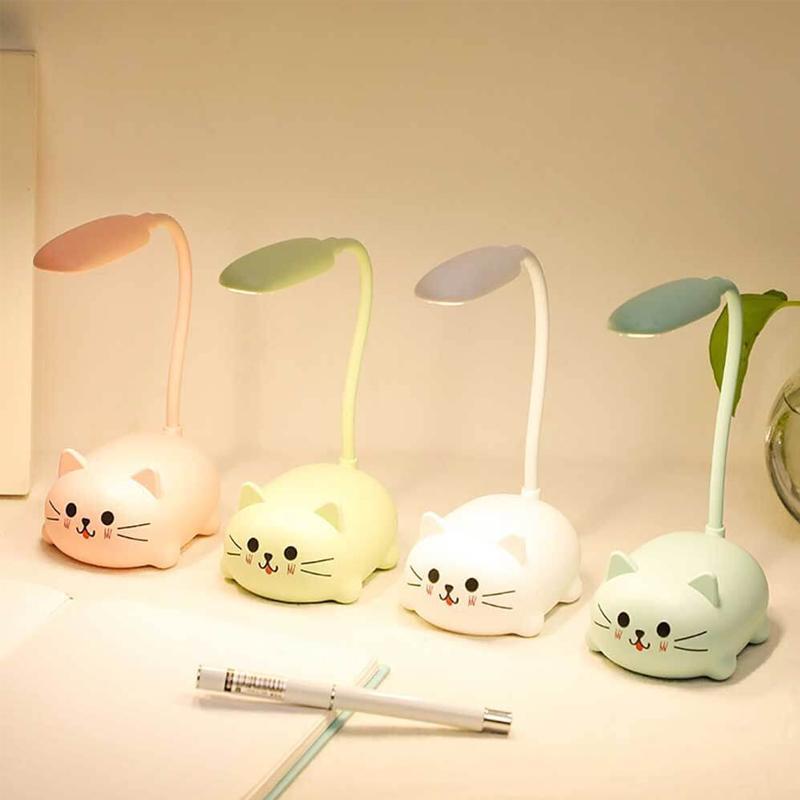 Lámpara de escritorio LED de gato de dibujos animados
