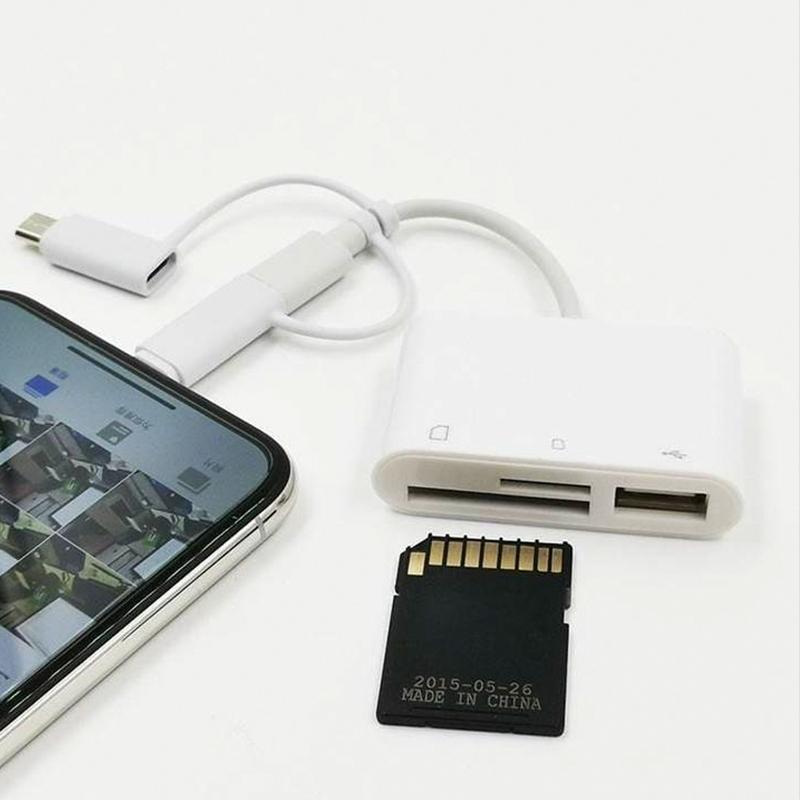 Adaptador OTG de lector de tarjetas USB SD TF 3 en 1