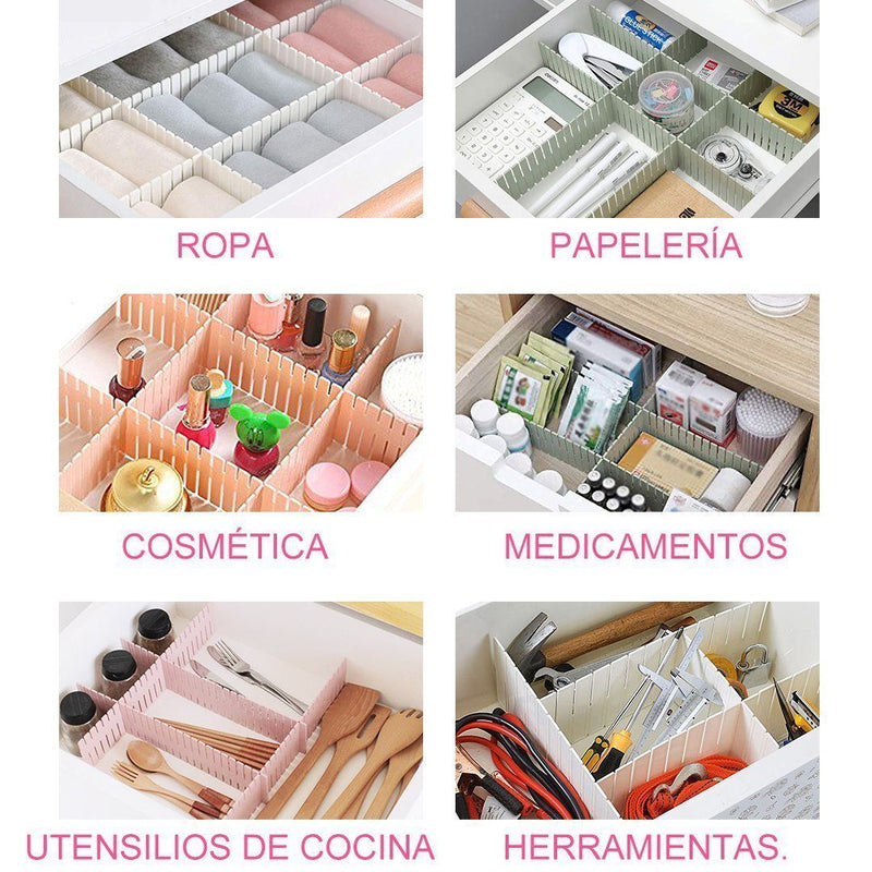 Divisor de cajones multifuncional plástico 4 colores