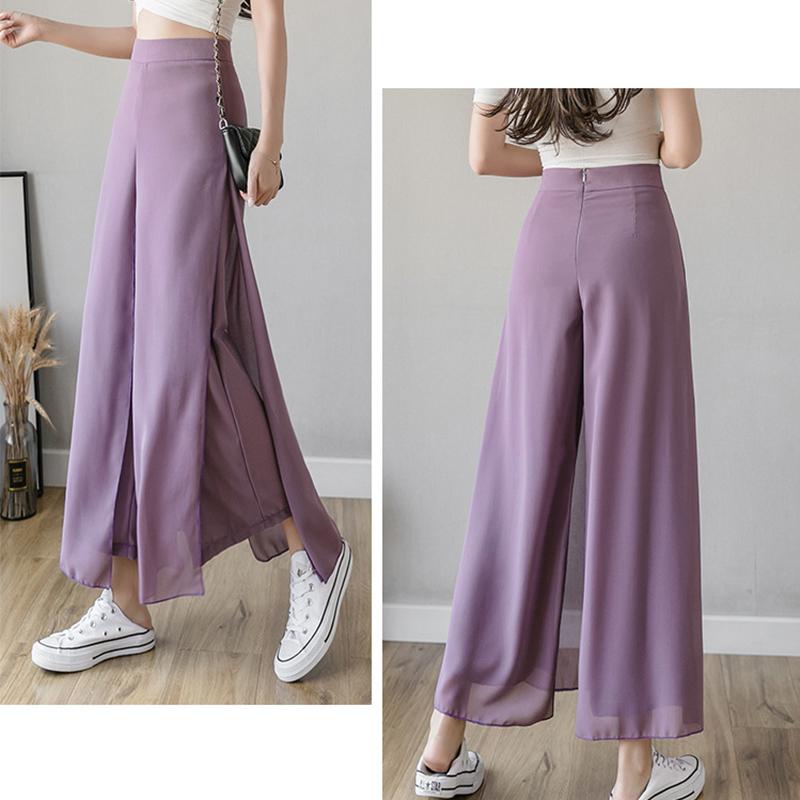 Pantalones anchos de gasa de seda hielo