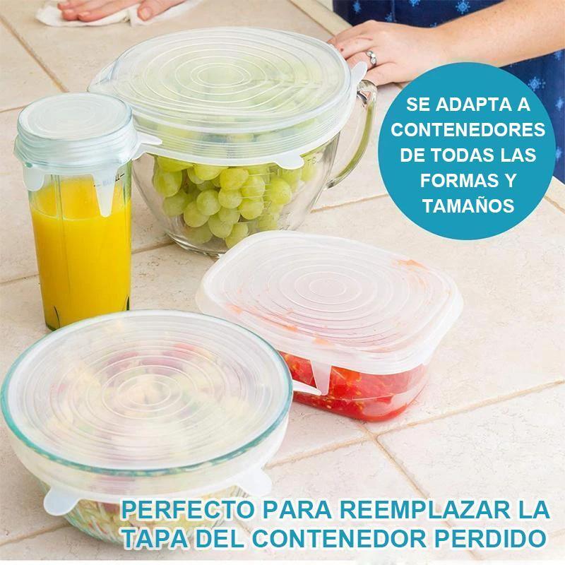 Tapas Elásticas de Silicona , 6 piezas