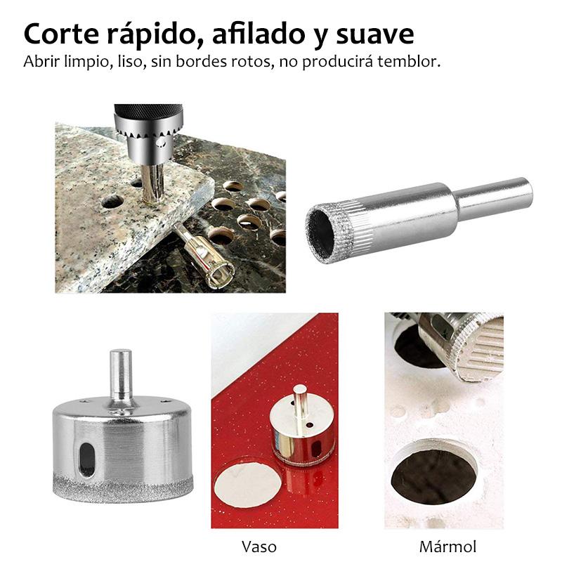 Juego de 15 brocas de taladro de diamante