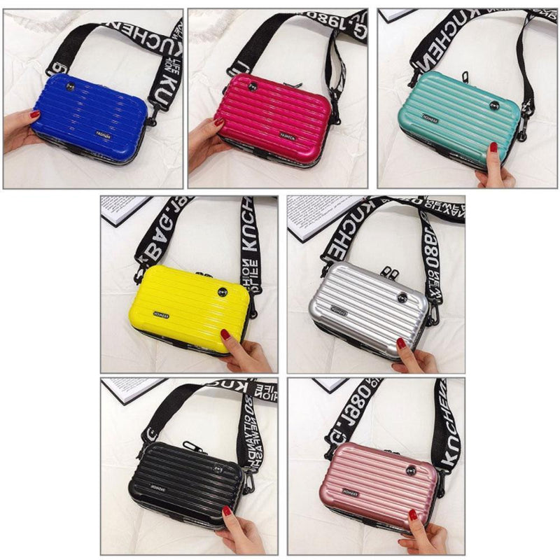 Bolso cuadrado con forma de maleta de tamaño mini