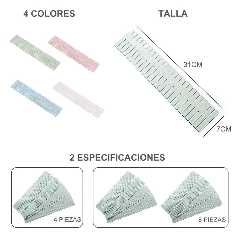 Divisor de cajones multifuncional plástico 4 colores