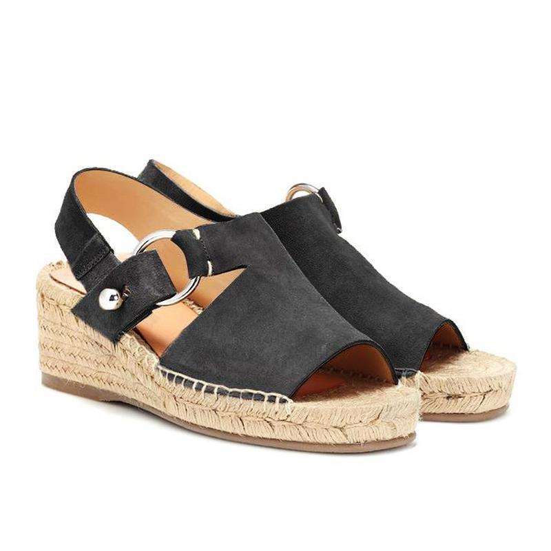 ComoVidaâ„?PEEP-TOE Sandalias Cómodas con tacón medio