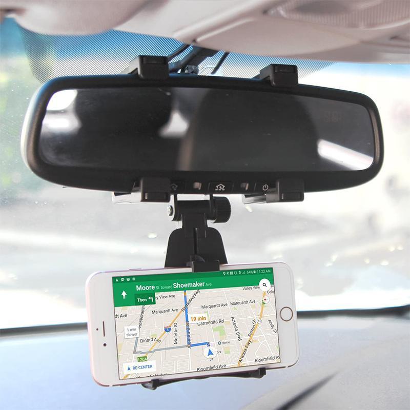 Soporte para teléfono con espejo retrovisor para automóvil