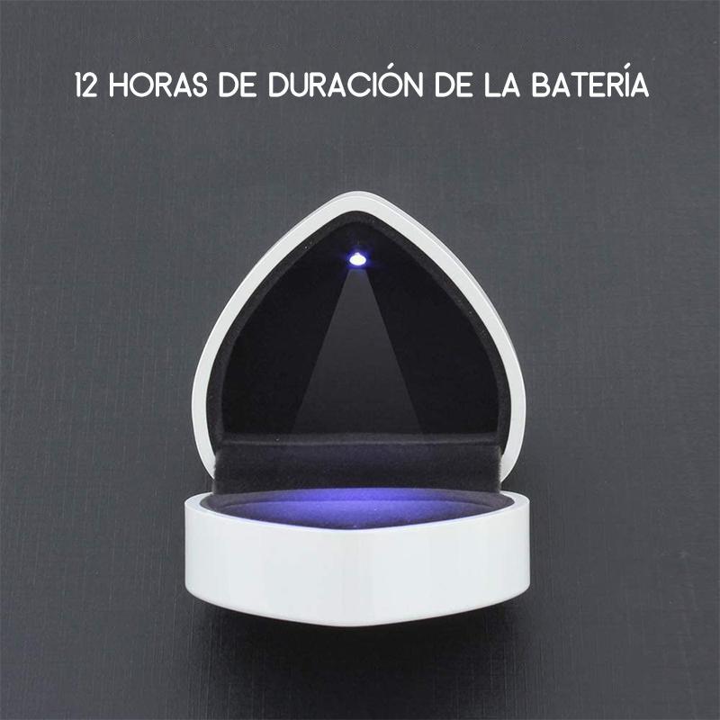 Anillo giratorio ajustable para mujer Caja de anillo en forma de corazón de copo de nieve con LED