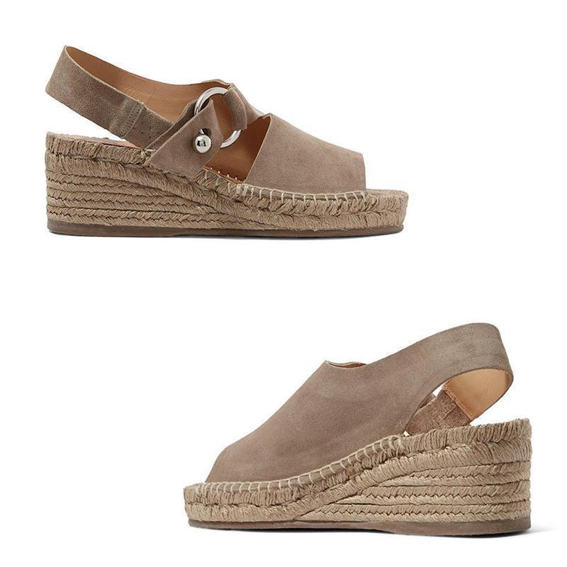 ComoVidaâ„?PEEP-TOE Sandalias Cómodas con tacón medio