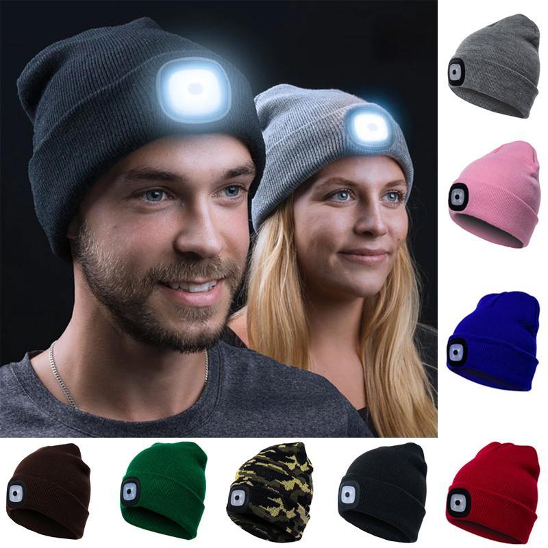 Gorro De Punto Con Luz LED
