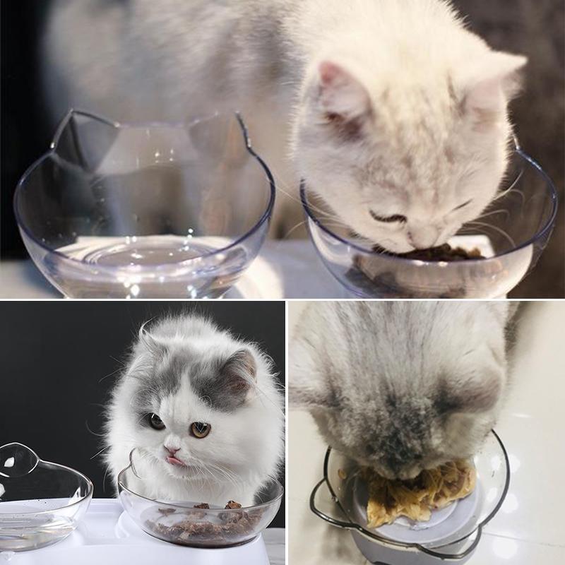 Tazón de alimentación para gatos (individual / doble)