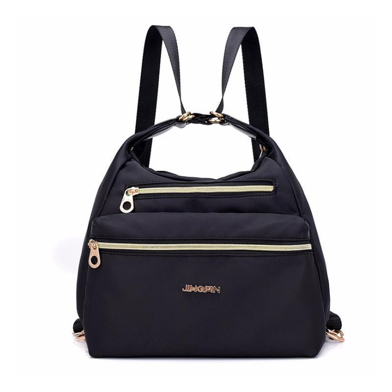 Bolso con doble cremalleras, también mochila y bandolera