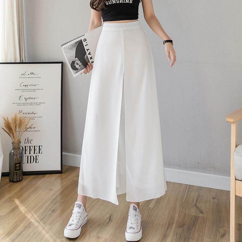 Pantalones anchos de gasa de seda hielo