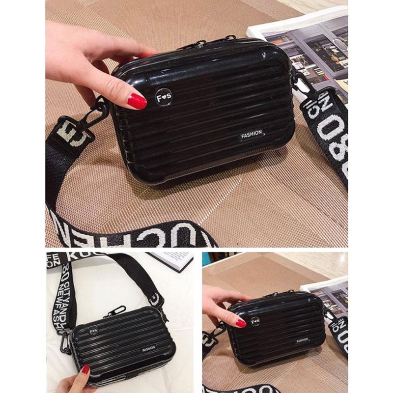 Bolso cuadrado con forma de maleta de tamaño mini