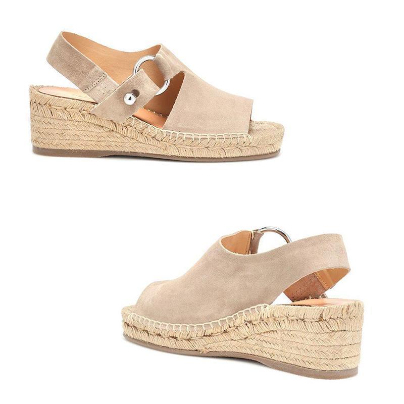 ComoVidaâ„?PEEP-TOE Sandalias Cómodas con tacón medio