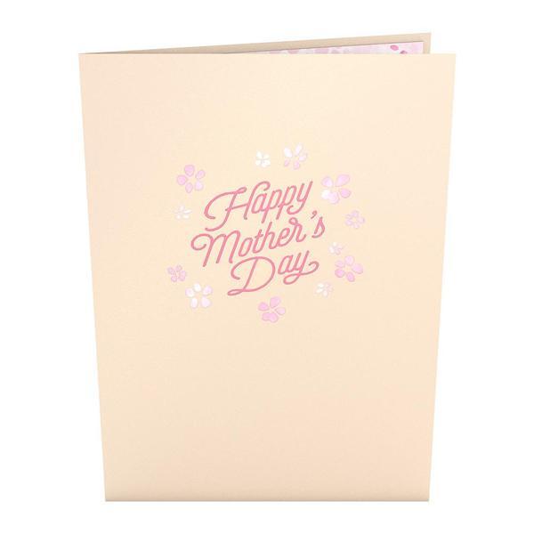3D Tarjeta emergente de ramo de rosas/Sakura del día de madre