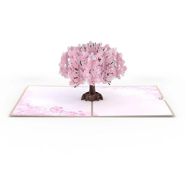 3D Tarjeta emergente de ramo de rosas/Sakura del día de madre